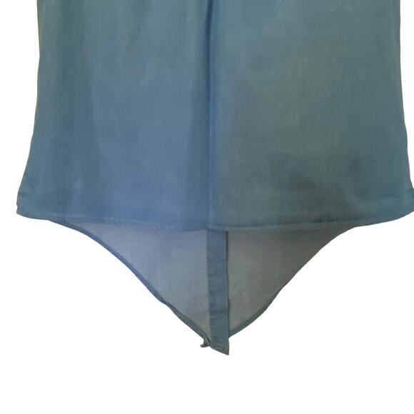 J. CREW FACTORY Top Women's Size 8 Sleeveless Denim Chambray Shirt Tie Waist - Picture 8 of 11